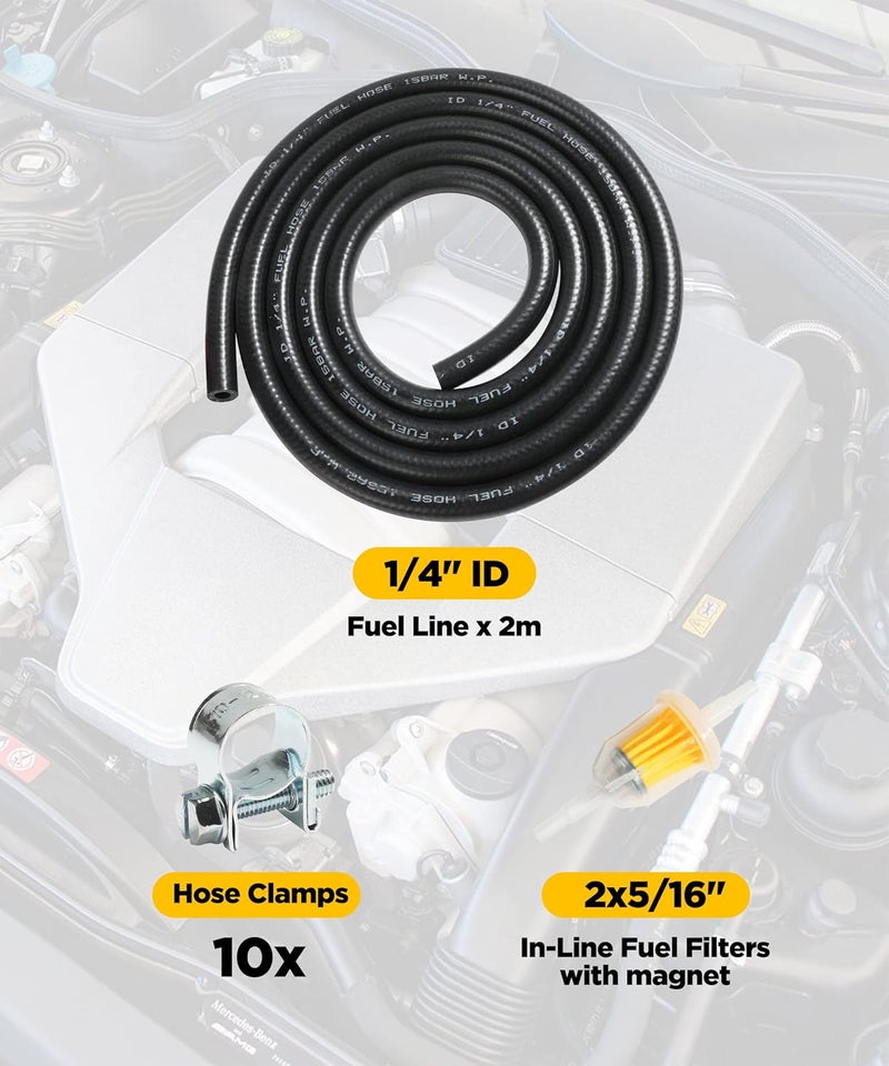 AOCISKA 6 Feet Fuel Line Hose for Small Engines,1/4" 5/16" Inch ID Fuel Line Kits with Gas Inline Fuel Filtersfor Mower, Tractor, Dirt Bike,Small Engines and Generators(6mm) - Image 3